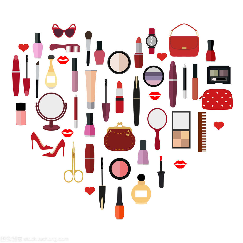 心形设计：化妆品与时尚的浪漫融合